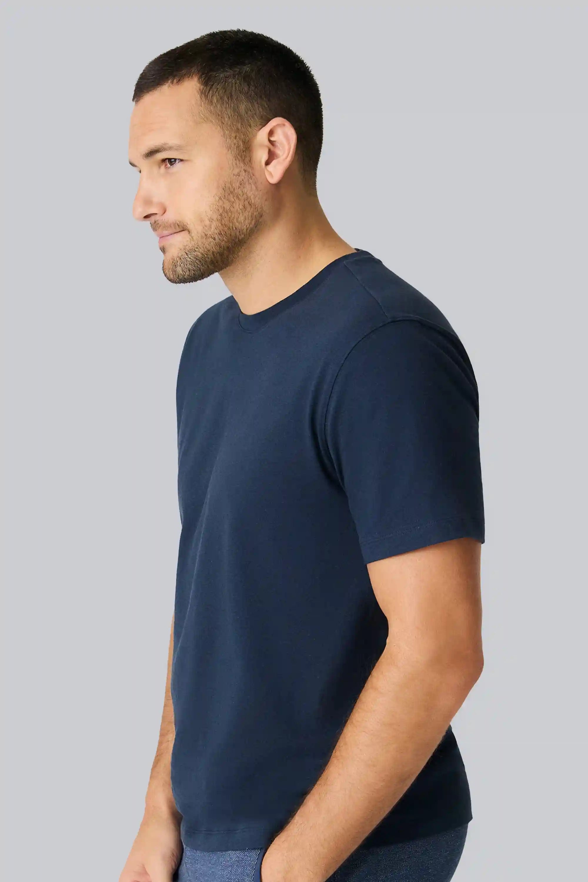 Linen Jersey Crew Neck T-Shirt
