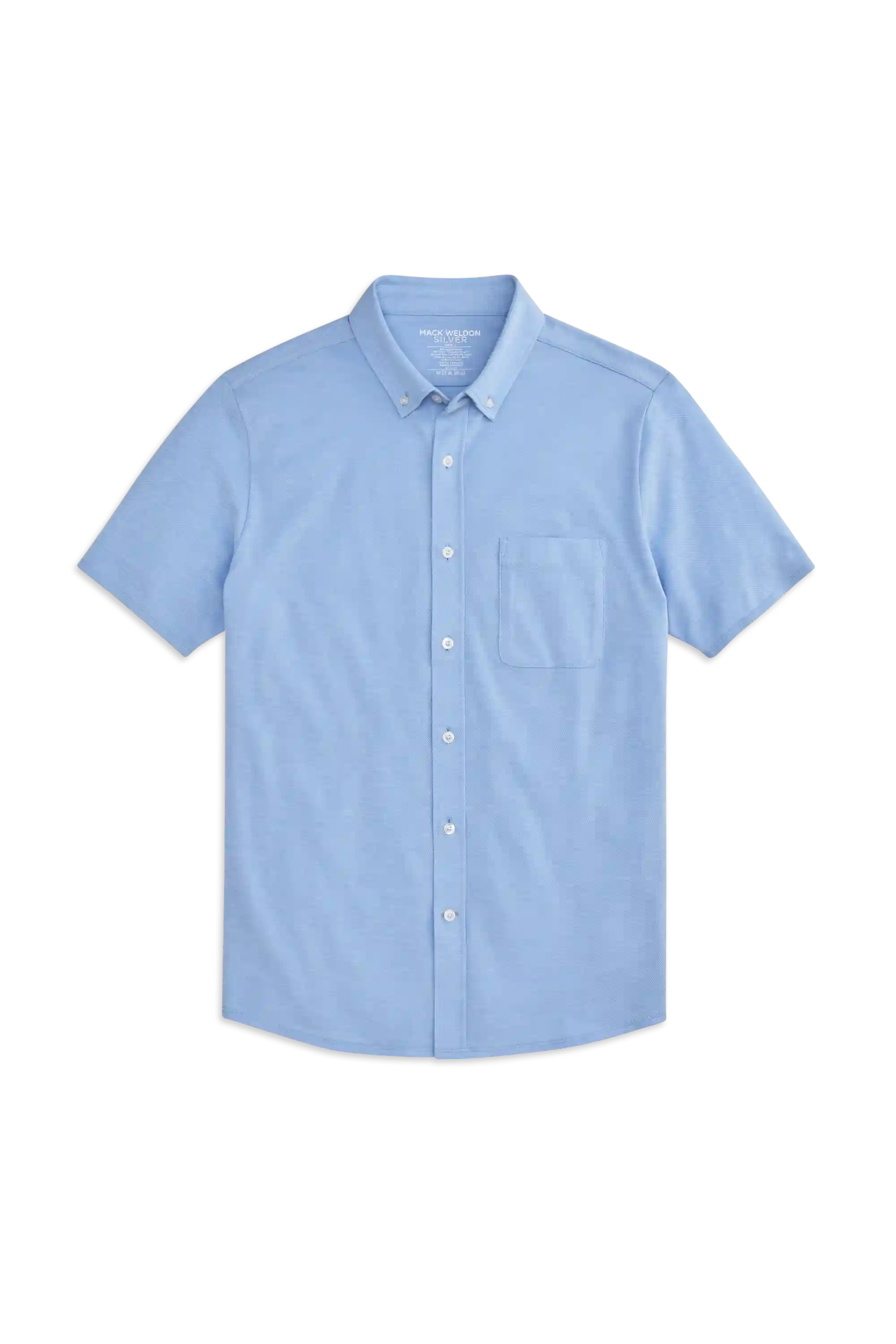 SILVER Pique Short Sleeve Button Up