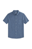 SILVER Pique Short Sleeve Button Up