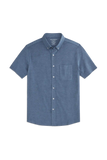 SILVER Pique Short Sleeve Button Up