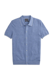 Tech Linen Button Up Sweater Polo