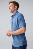 SILVER Pique Short Sleeve Button Up