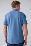 SILVER Pique Short Sleeve Button Up