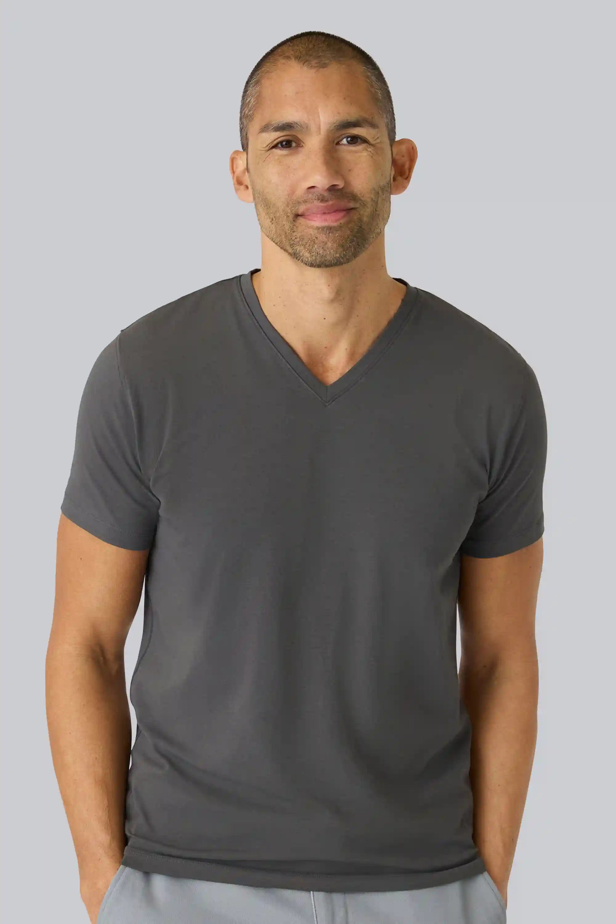 SILVER V-Neck T-Shirt