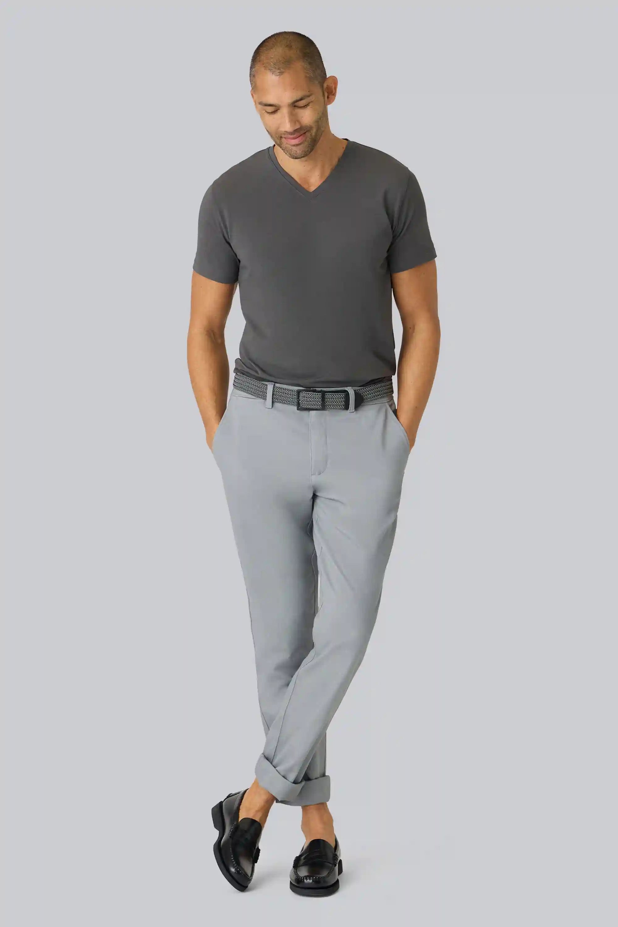 SILVER V-Neck T-Shirt
