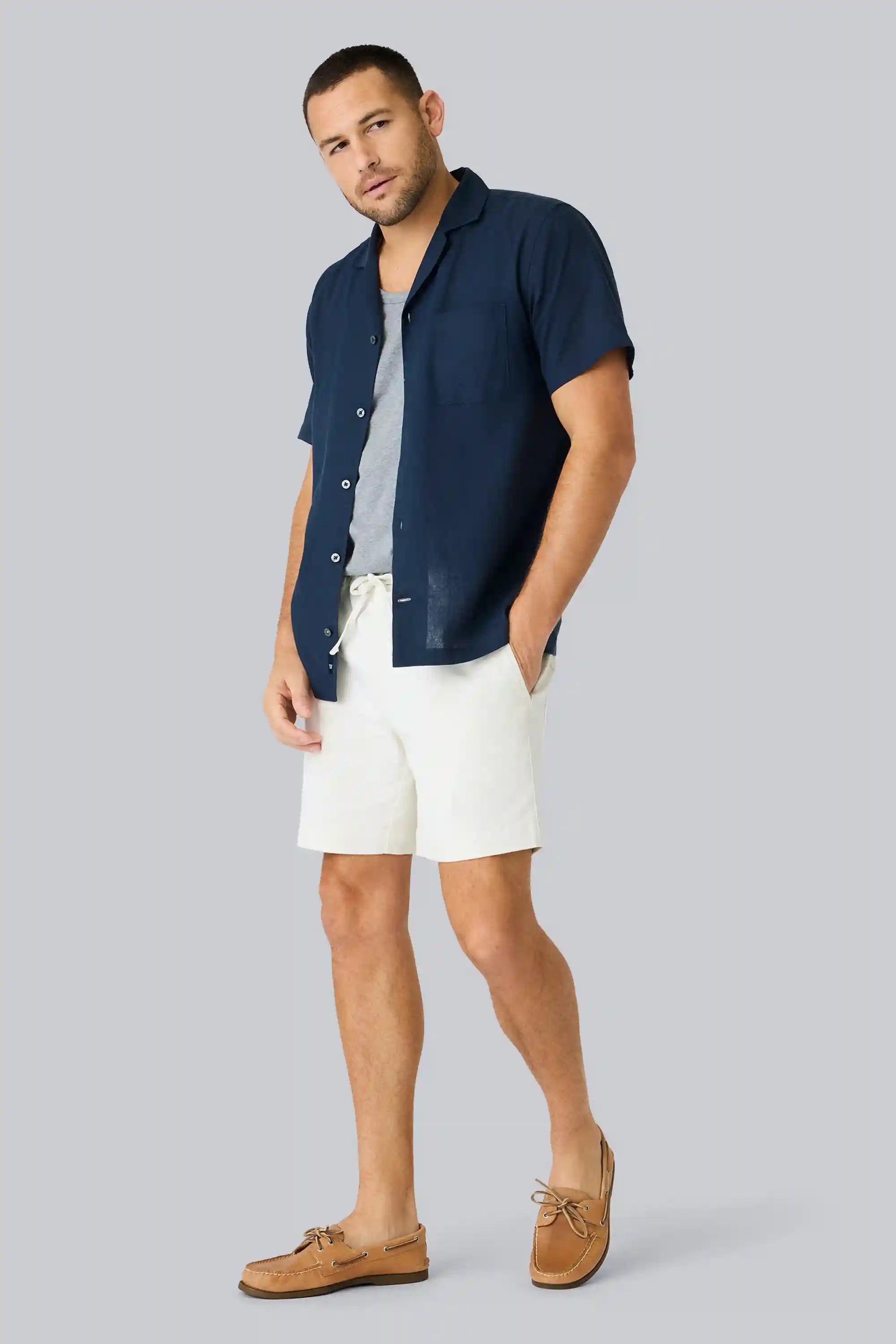 Stretch Twill Drawstring Chino Short