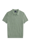 Tech Linen Johnny Collar Sweater Polo