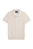 Tech Linen Button Up Sweater Polo