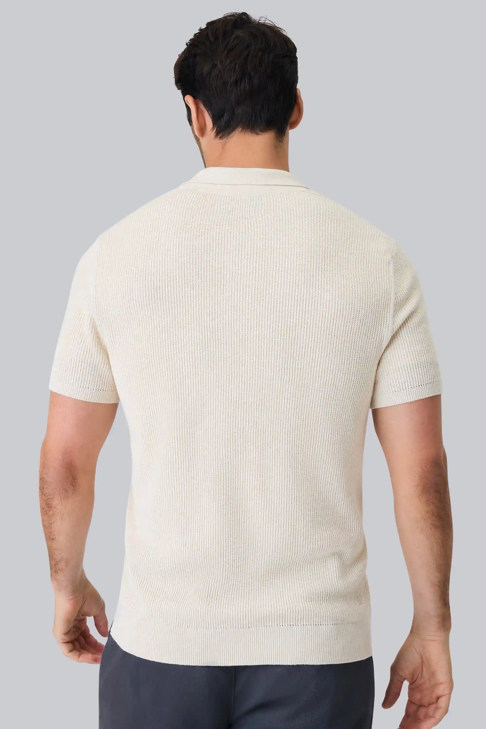Tech Linen Button Up Sweater Polo