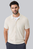 Tech Linen Button Up Sweater Polo