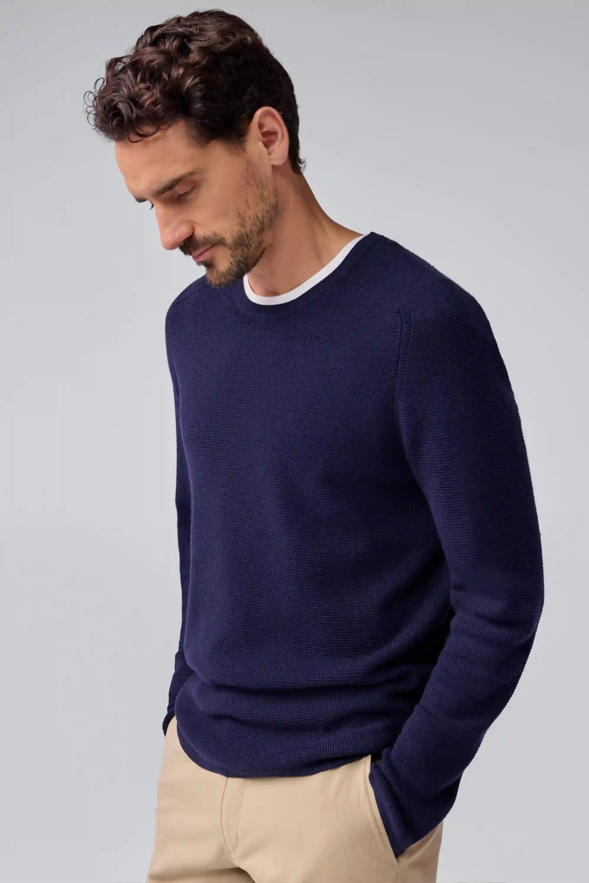Tech Merino Waffle Crew Neck Sweater