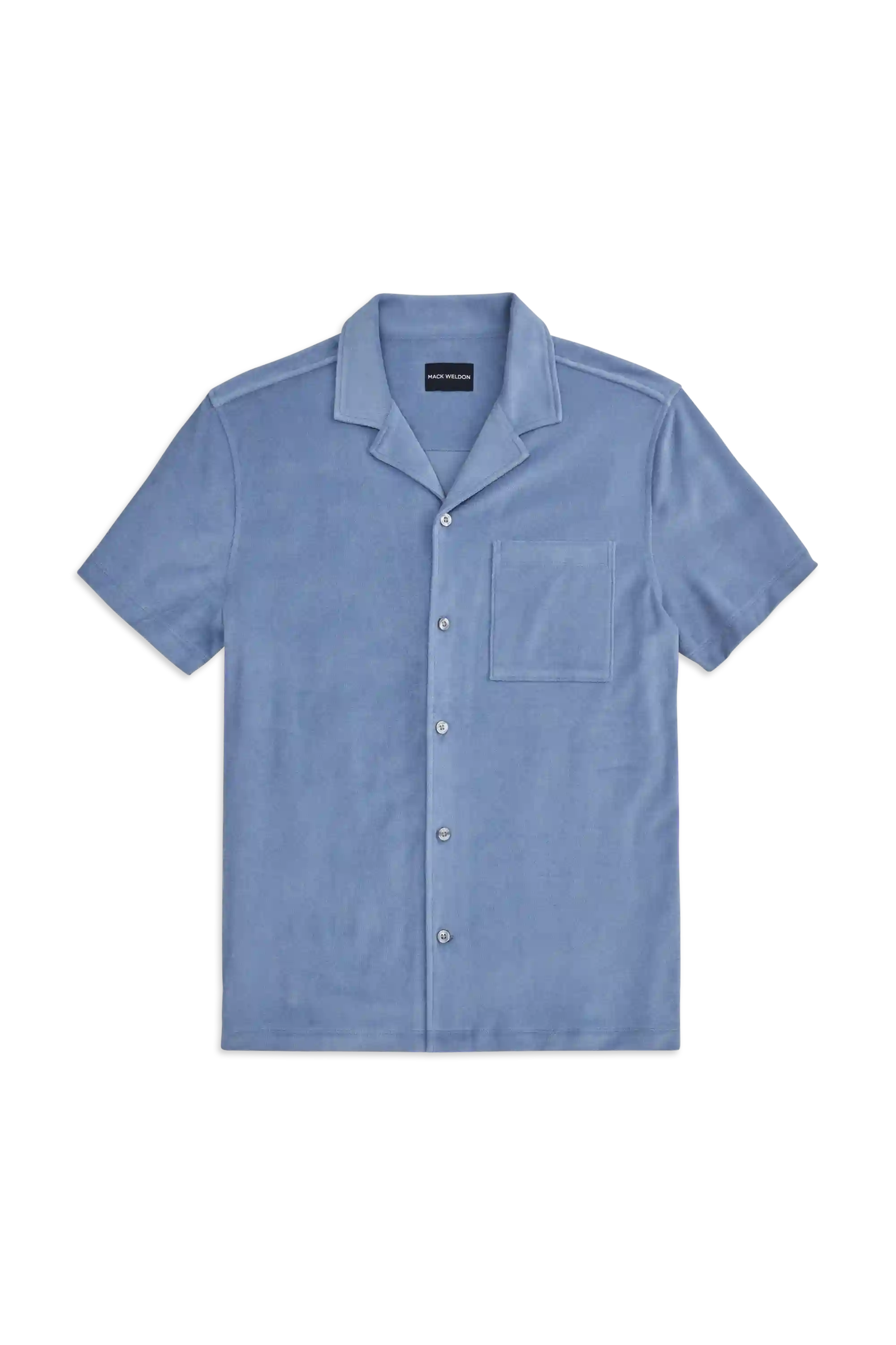Terry Cloth Short Sleeve Button Up