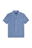 Terry Cloth Short Sleeve Button Up