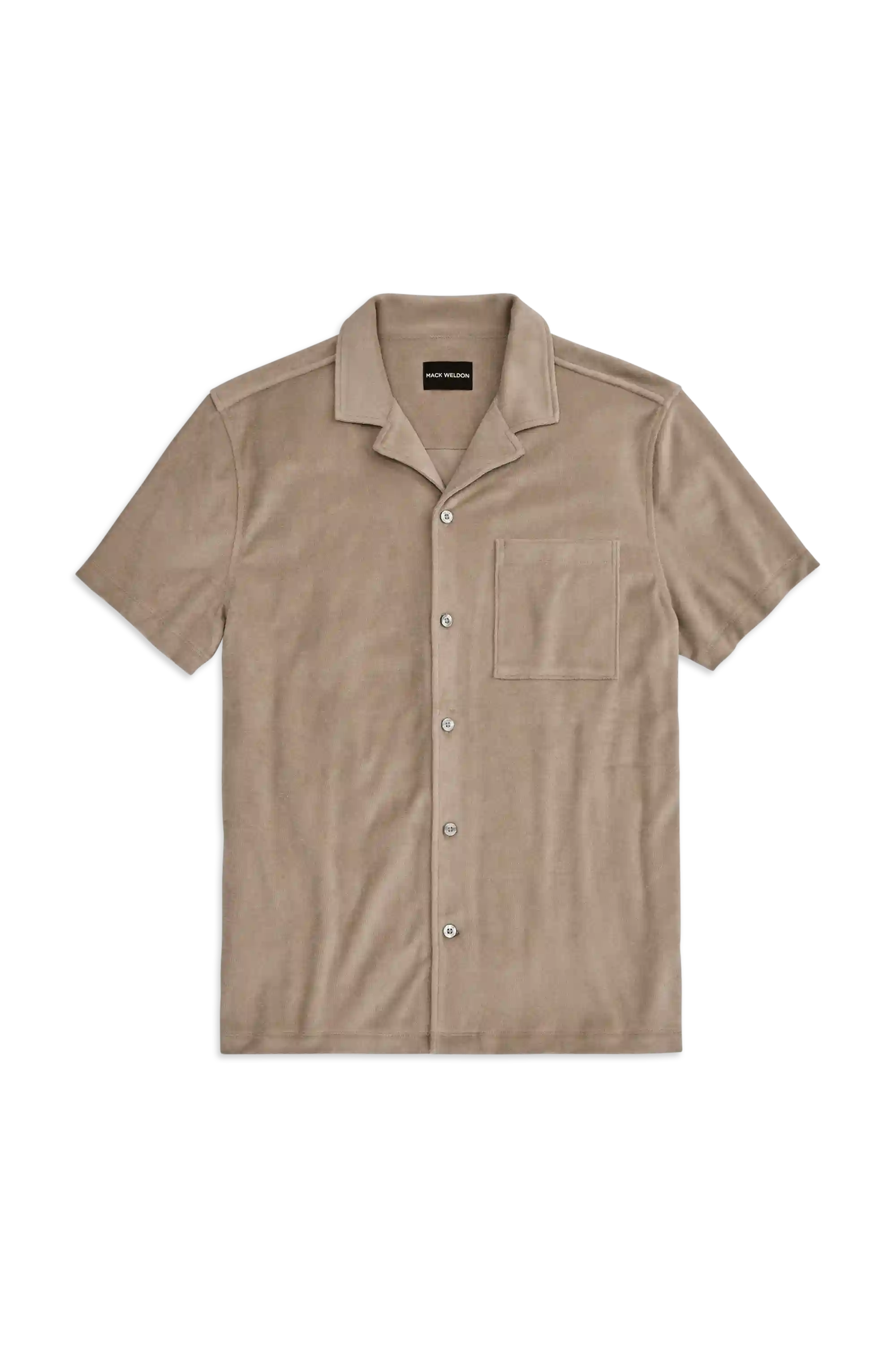 Terry Cloth Short Sleeve Button Up