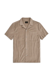 Terry Cloth Short Sleeve Button Up