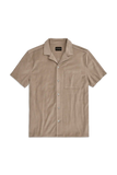 Terry Cloth Short Sleeve Button Up