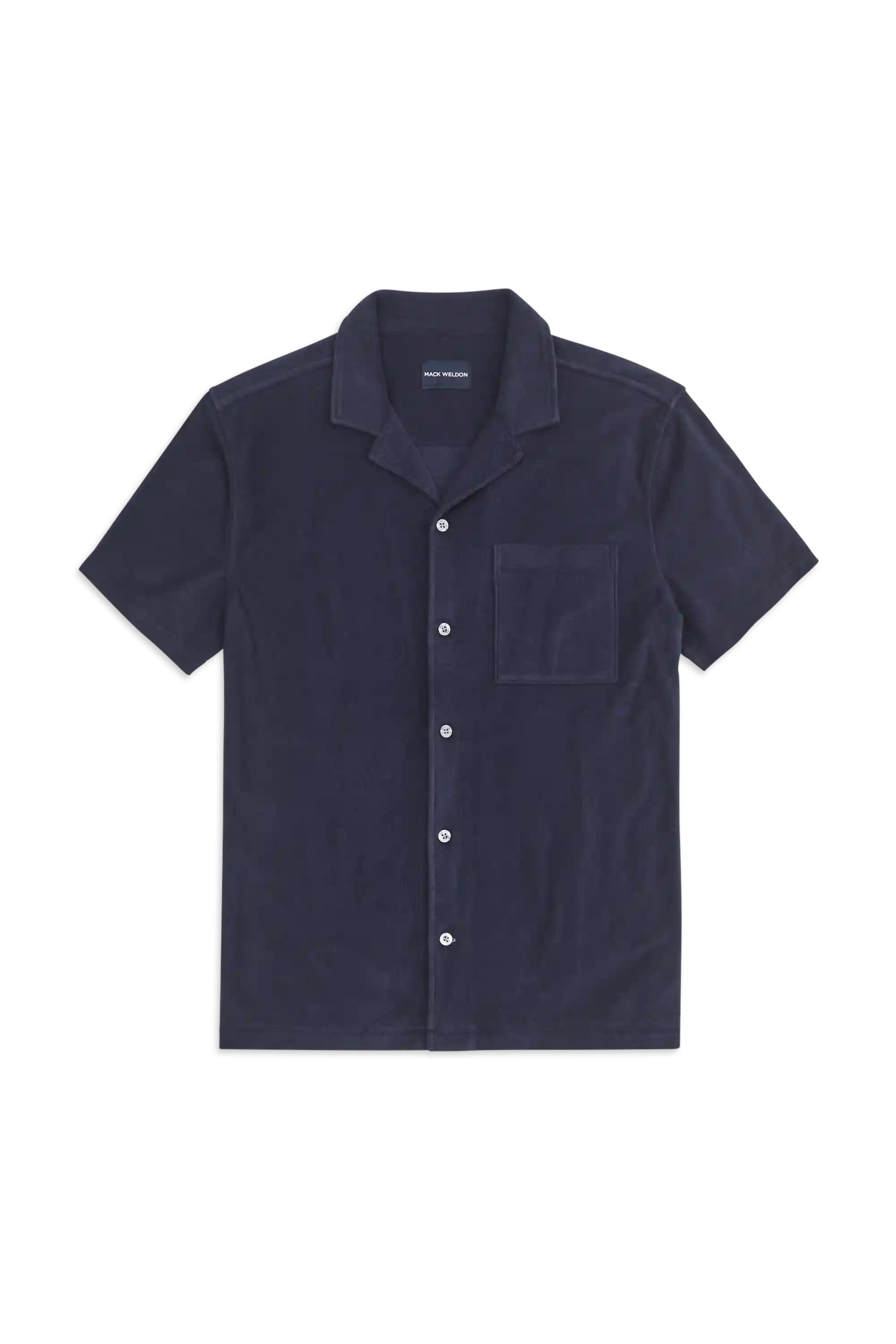 Terry Cloth Short Sleeve Button Up